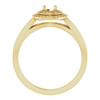 Double Halo Style Ring Mounting in 10 Karat Yellow Gold for Round Stone