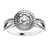 Double Halo Style Ring Mounting in 14 Karat White Gold for Round Stone