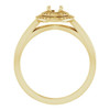 Double Halo Style Ring Mounting in 14 Karat Yellow Gold for Round Stone
