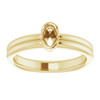 Bezel Set Solitaire Ring Mounting in 14 Karat Yellow Gold for Oval Stone