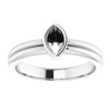 Bezel Set Solitaire Engagement Ring Mounting in Platinum for Marquise Stone