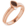 Bezel Set Solitaire Engagement Ring Mounting in 14 Karat Rose Gold for Marquise Stone