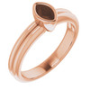 Bezel Set Solitaire Engagement Ring Mounting in 18 Karat Rose Gold for Marquise Stone