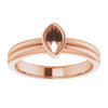 Bezel Set Solitaire Engagement Ring Mounting in 18 Karat Rose Gold for Marquise Stone