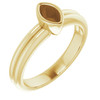 Bezel Set Solitaire Engagement Ring Mounting in 18 Karat Yellow Gold for Marquise Stone