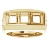 Three Stone Ring Mounting in 18 Karat Yellow Gold for Square Stone