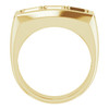 Three Stone Ring Mounting in 10 Karat Yellow Gold for Square Stone
