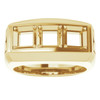 Three Stone Ring Mounting in 14 Karat Yellow Gold for Square Stone