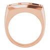 Three Stone Ring Mounting in 18 Karat Rose Gold for Square Stone