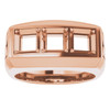 Three Stone Ring Mounting in 18 Karat Rose Gold for Square Stone