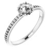 Halo Style Engagement Ring Mounting in 18 Karat White Gold for Round Stone