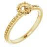 Halo Style Engagement Ring Mounting in 14 Karat Yellow Gold for Round Stone