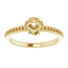 Halo Style Engagement Ring Mounting in 10 Karat Yellow Gold for Round Stone