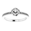 Halo Style Engagement Ring Mounting in 14 Karat White Gold for Round Stone