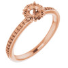 Halo Style Engagement Ring Mounting in 14 Karat Rose Gold for Round Stone