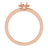 Halo Style Engagement Ring Mounting in 14 Karat Rose Gold for Round Stone
