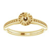 Halo Style Ring Mounting in 14 Karat Yellow Gold for Round Stone