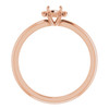 Accented Engagement Ring Mounting in 14 Karat Rose Gold for Round Stone