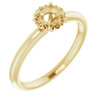 Accented Engagement Ring Mounting in 14 Karat Yellow Gold for Round Stone