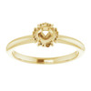 Accented Engagement Ring Mounting in 14 Karat Yellow Gold for Round Stone