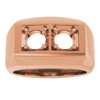 Two Stone Ring Mounting in 14 Karat Rose Gold for Round Stone