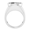 Bezel Set Ring Mounting in 14 Karat White Gold for Oval Stone