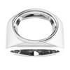 Bezel Set Ring Mounting in 14 Karat White Gold for Oval Stone