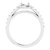 Accented Ring Mounting in 14 Karat White Gold for Cushion Stone