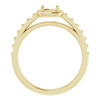 Accented Ring Mounting in 14 Karat Yellow Gold for Cushion Stone