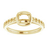 Accented Ring Mounting in 14 Karat Yellow Gold for Cushion Stone