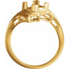 Bypass Ring Mounting in 14 Karat Yellow Gold for Square Stone