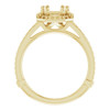 Halo Style Engagement Ring Mounting in 10 Karat Yellow Gold for Emerald Stone