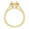 Halo Style Engagement Ring Mounting in 14 Karat Yellow Gold for Emerald Stone