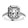 Halo Style Engagement Ring Mounting in 18 Karat White Gold for Emerald Stone