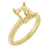 Solitaire Ring Mounting in 14 Karat Yellow Gold for Emerald Stone