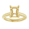 Solitaire Ring Mounting in 14 Karat Yellow Gold for Emerald Stone