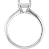 Solitaire Ring Mounting in 18 Karat White Gold for Emerald Stone