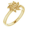 Floral Inspired Engagement Ring Mounting in 10 Karat Yellow Gold for Round Stone