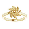 Floral Inspired Engagement Ring Mounting in 10 Karat Yellow Gold for Round Stone