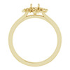 Floral Inspired Engagement Ring Mounting in 14 Karat Yellow Gold for Round Stone