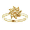 Floral Inspired Engagement Ring Mounting in 14 Karat Yellow Gold for Round Stone