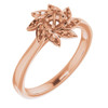 Floral Inspired Engagement Ring Mounting in 14 Karat Rose Gold for Round Stone