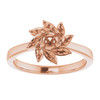 Floral Inspired Engagement Ring Mounting in 14 Karat Rose Gold for Round Stone