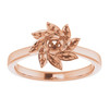 Floral Inspired Engagement Ring Mounting in 18 Karat Rose Gold for Round Stone