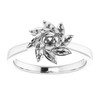 Floral Inspired Engagement Ring Mounting in Sterling Silver for Round Stone