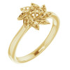 Floral Inspired Engagement Ring Mounting in 18 Karat Yellow Gold for Round Stone