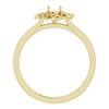 Floral Inspired Engagement Ring Mounting in 18 Karat Yellow Gold for Round Stone