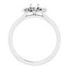 Floral Inspired Engagement Ring Mounting in Platinum for Round Stone