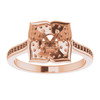 Floral Inspired Halo Style Engagement Ring Mounting in 10 Karat Rose Gold for Round Stone