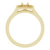 Floral Inspired Halo Style Engagement Ring Mounting in 14 Karat Yellow Gold for Round Stone